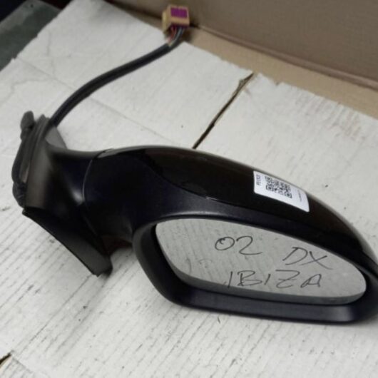 (F513CD) Specchio Retrovisore esterno DX Seat IBIZA anno 2002 colore nero regolazione elettrica Cod. 6L1857508T9B9